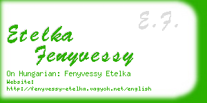 etelka fenyvessy business card